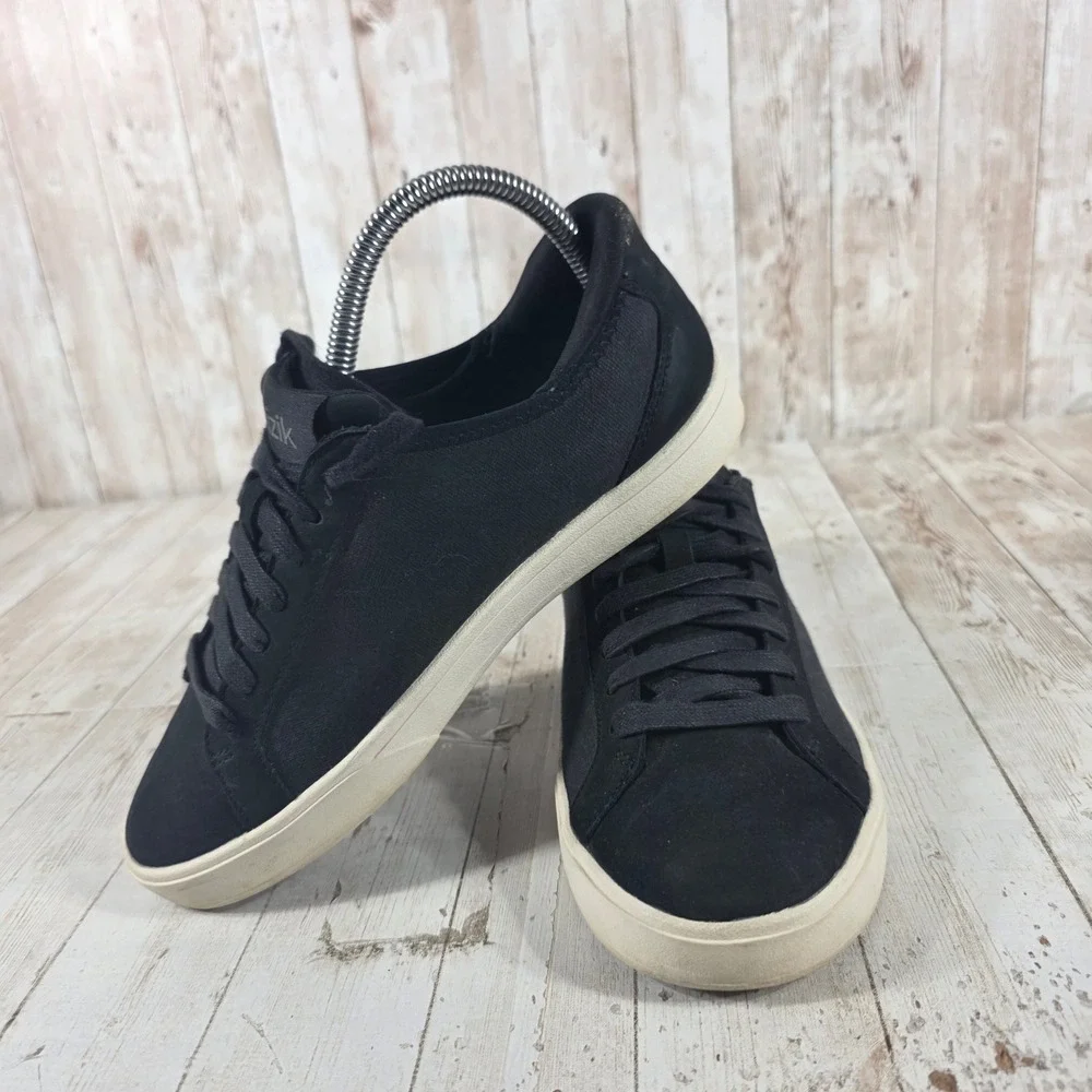 Kizik Madrid Eco Black‎ Canvas Hands Free Slip On Sneakers Womens 6.5 Mens 5